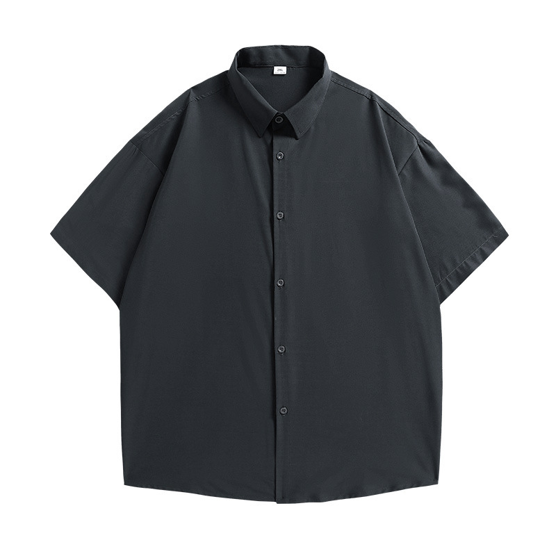 2024 Summer Neit Liicht, Dënn, Cool, Loose, Moudlecht Mark Schëllerklappen Kraang Einfarweg Äis Seid Kuerzärm Hemd_voghion.com