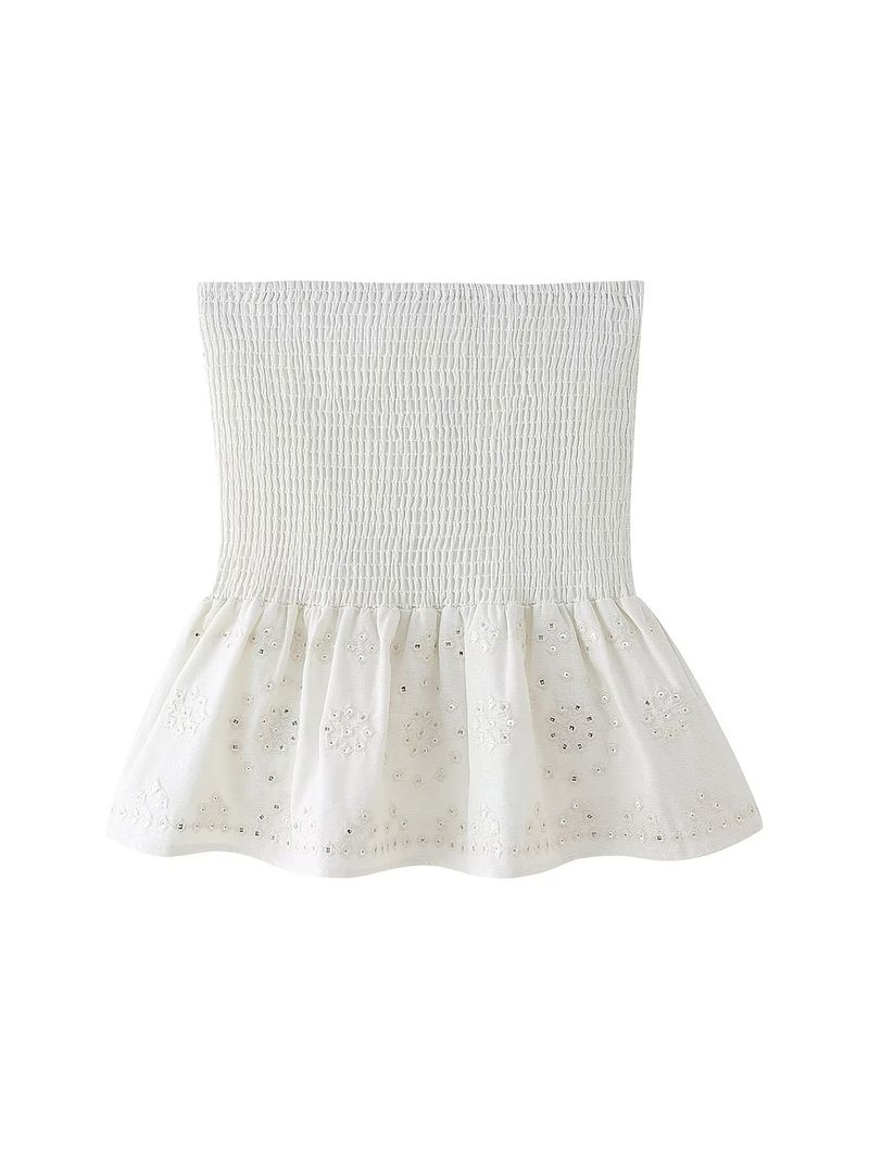 Vente chaude Aonibeier Y2K Broderie Paillettes Brillant Femmes Mini Traf Été Fronces Large Ceinture Une Ligne Femme Extrême Jupe Courte_voghion.com