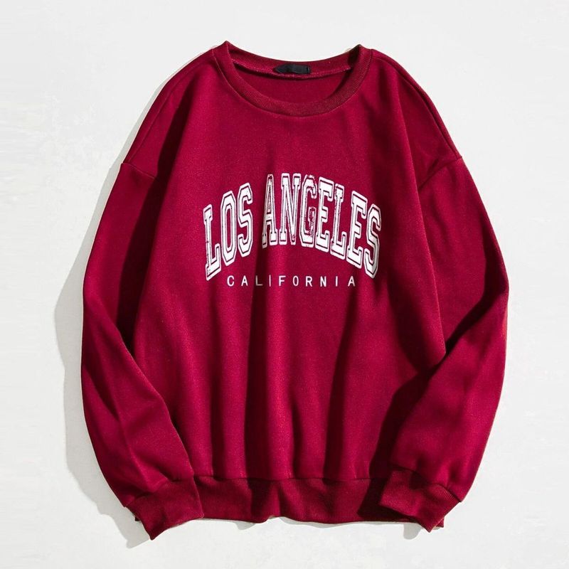 Autumn winter hoodie round neck long sleeved loose and slimming versatile top ins trend_voghion.com