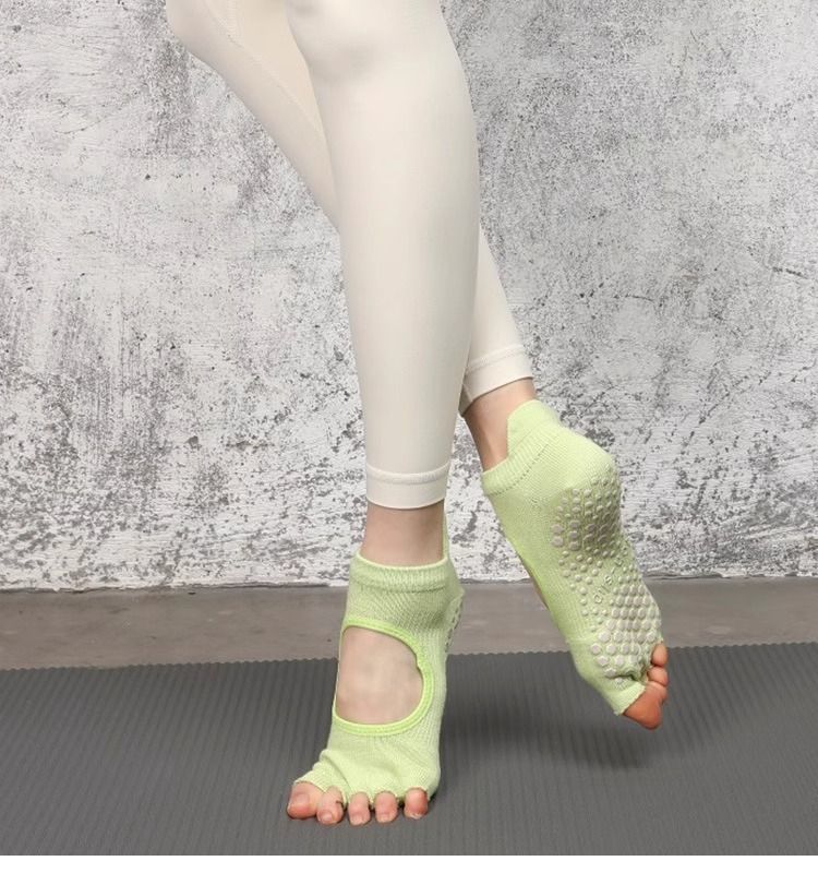 Calzini da yoga senza dita per donne e uomini - Calzini con dita separate e supporto dell'arco plantare per allenamenti di Pilates, Barre e palestra (3 colori neutri)_voghion.com