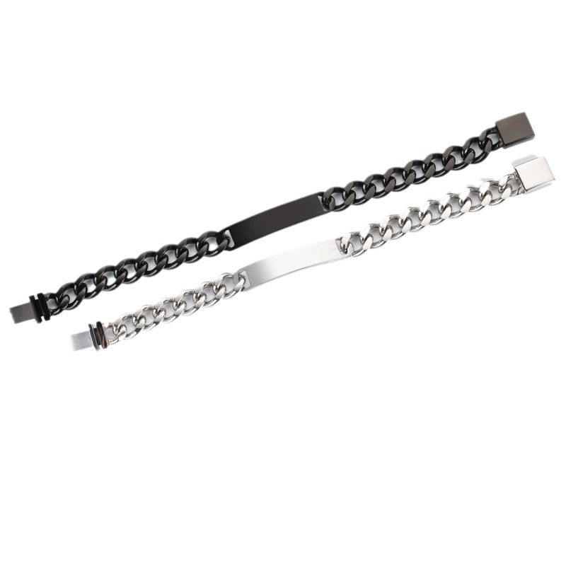 Ins Acciaio Inox Coppia Design Hip-Hop Anello Mano Titanio Acciaio Braccialetto Cubano Gioiello_voghion.com
