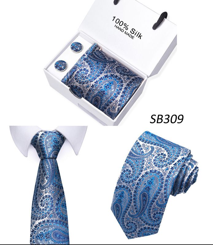 Men's Ties & Handkerchiefs scarf gift box striped plain suit shirt tie black gift box set_voghion.com