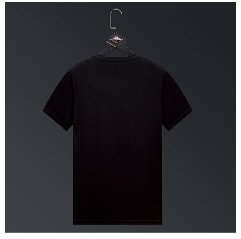 Hot drilling short sleeved fashion trend Chinese Loong spirit boy with large mercerized cotton t-shirt men's summer_voghion.com