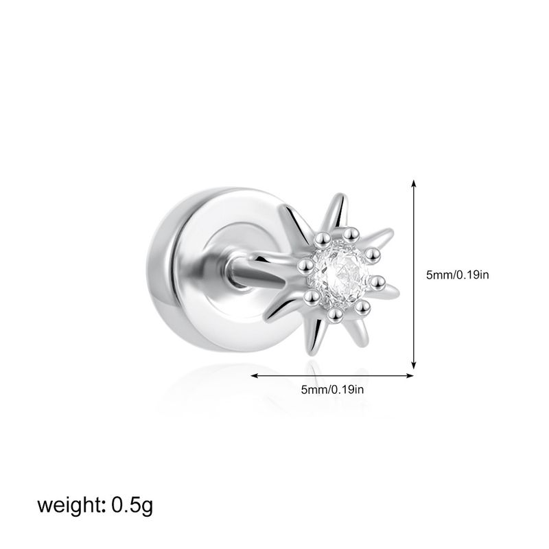 Set di gioielli da donna alla moda, in acciaio inossidabile, piercing singolo all'orecchio, versatile, con zircone, chiodo a osso, asta dritta, vite, gioielli per l'orecchio_voghion.com