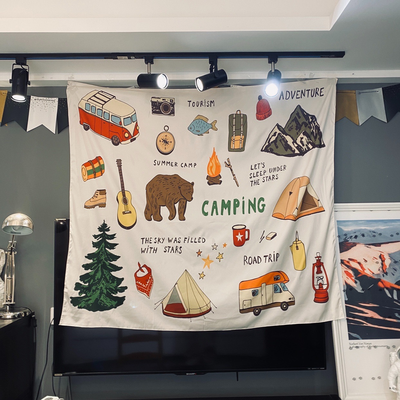 Camping atmosphere group ordinary outdoor decoration Nordic decoration photography background camping aesthetics Chicken_voghion.com