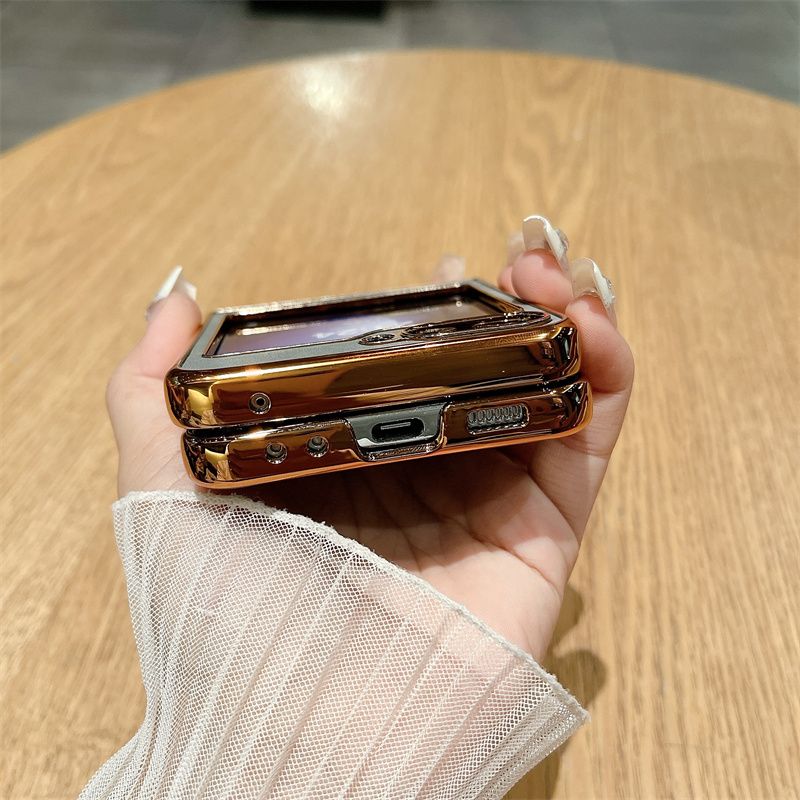 For Samsung Galaxy Z Flip 3 4 5 Vintage Leather Three in One Business Man Phone Case_voghion.com