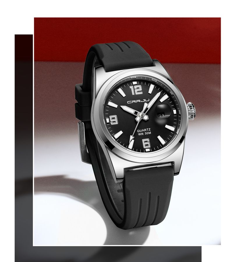 Runde Kalenderuhr für Herren und Damen mit wasserdichtem Silikonarmband, minimalistisches Design, Uhr im Freizeit- und Business-Stil_voghion.com