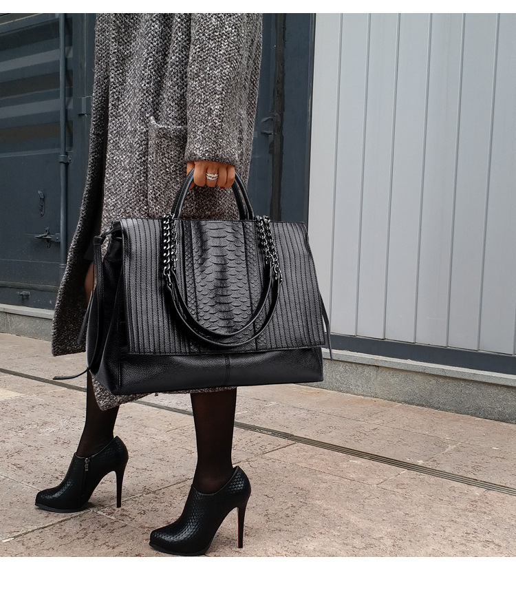 Handtasche mit Krokodilprägung, Umhängetasche mit großem Fassungsvermögen, Umhängetasche aus Leder für Damen_voghion.com