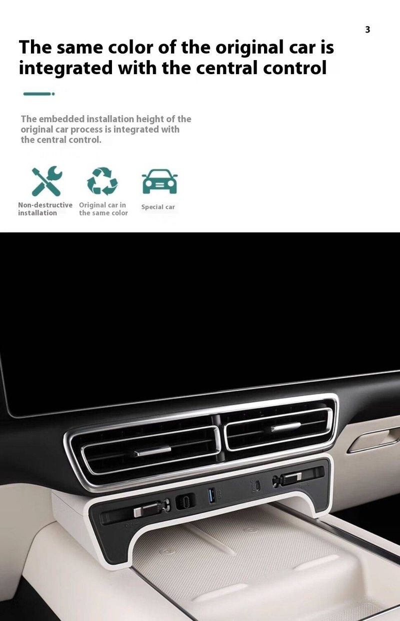 lixiang L9L8L7L6 autotelefoonlader, met 4 plug-in interfaces, 45W supersnel opladen, autovergrendeling uitschakelen, niet-destructieve installatie_voghion.com