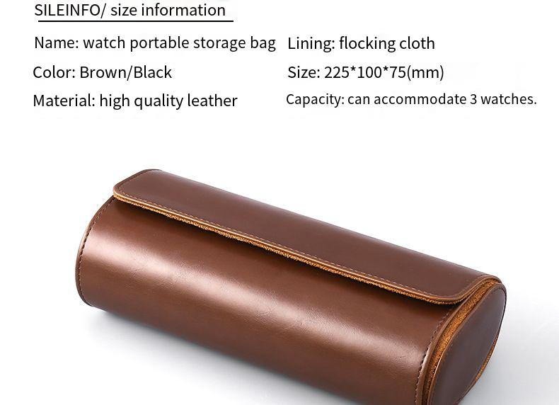 Watch Storage Box Portable Watch Box PU Three Position Watch Box Dustproof And Drop Proof Mechanical Watch Box Travel Watch Bag_voghion.com