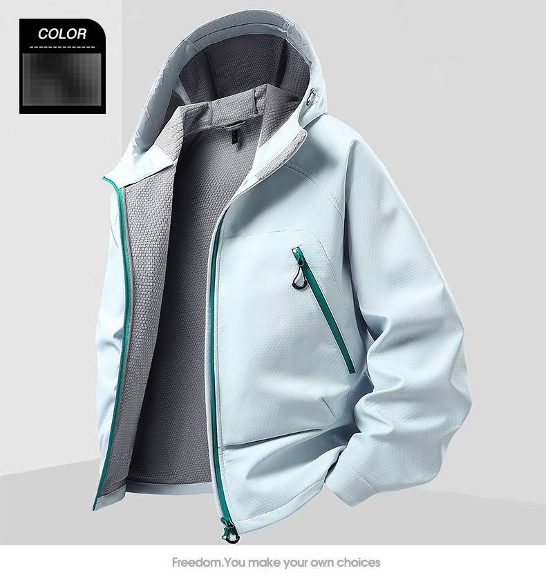 Leichte Softshelljacke für Herren und Damen – Winddichte, wasserdichte Outdoor-Sportjacke mit Kapuze zum Wandern, Skifahren, Camping_voghion.com