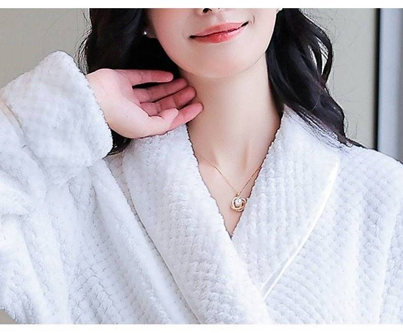 Weicher Flanell-Bademantel für Damen und Herren – gemütlicher Winterbademantel mit Taschen, warme Loungewear, Homewear im Spa-Hotel-Stil, Unisex-Schlafbekleidung_voghion.com