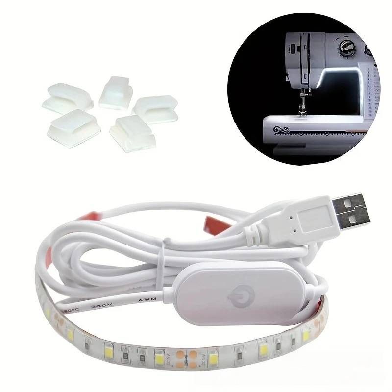 5V USB LED Sewing Machine Light Strip - 30cm 2835 Chip, 1200LM, Touch Control, White/Warm Light, CE Certified (Compatible With All Sewing Machines)_voghion.com