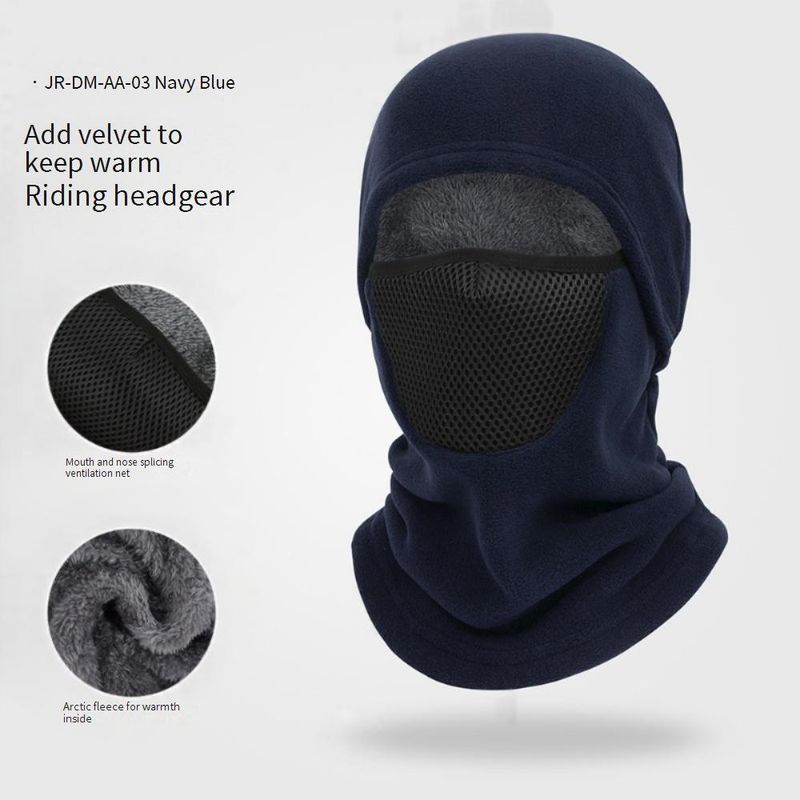 Thermal Windproof Balaclava For Cycling Skiing Outdoor Sports - Double-Layer Fleece Face Mask Unisex Cold Weather Protection (Black, Dark Gray, Navy)_voghion.com