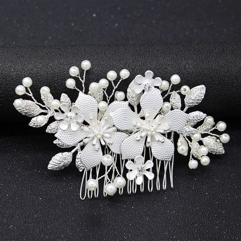 Gioielli da donna, tiara da sposa, pettine per capelli con perle da sposa, gioielli da sposa con conchiglia a forma di fiore in lega_voghion.com