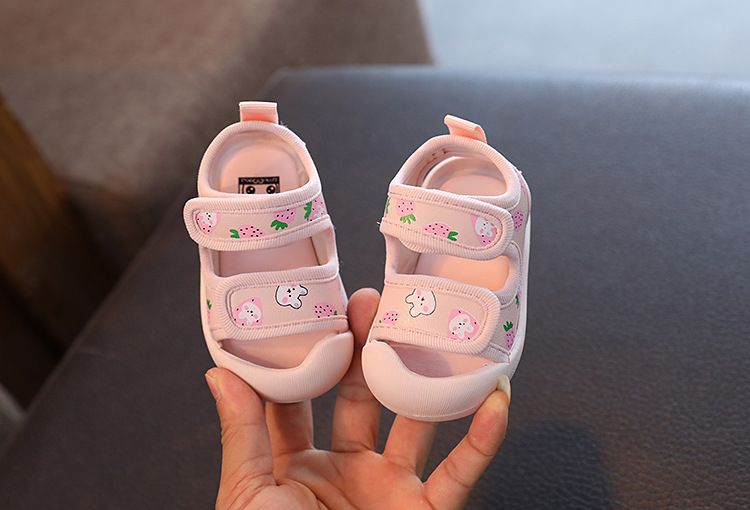 Mädchen Baby Sandalen Sommer 0-1-2 Jahre alt 3 Kinder Prinzessin Cartoon Baotou Säugling Weiche Sohle Wanderschuhe_voghion.com