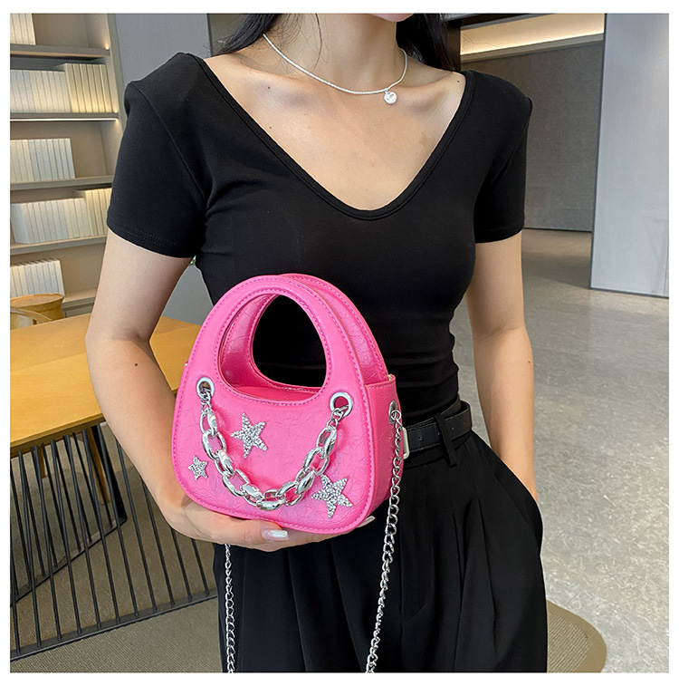 Trendy Hot Girl Light Luxury Small Bag 2023 New Star Chain Borsa a semicerchio Borsa a tracolla di fascia alta all-match di nicchia_voghion.com