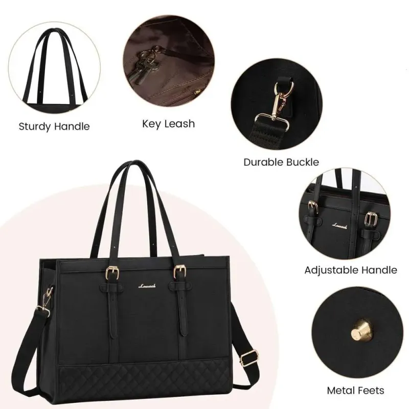 Borsa da donna alla moda, grande capacità, borsa a tracolla, borsa da lavoro per laptop, per ufficio, viaggi, università, casual_voghion.com