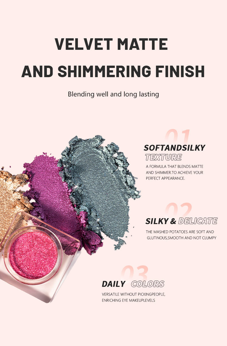 Monochrome high-gloss eyeshadow foreign trade matte pearl glitter beauty makeup 12 colors eyeshadow_voghion.com