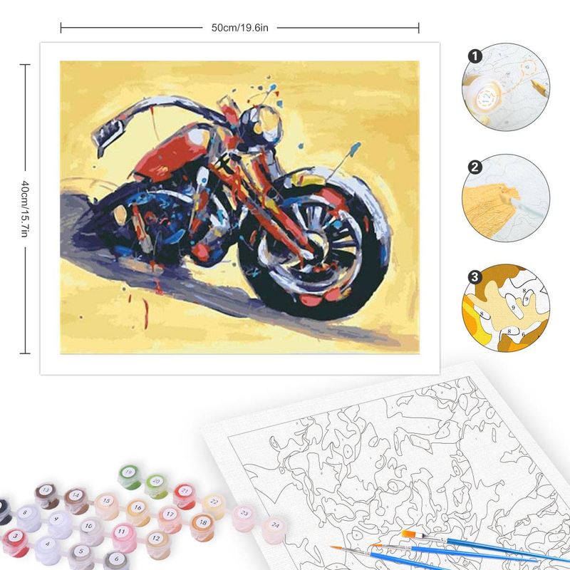 RUOPOTY Oil Paint By Numbers Kits Lærredsmaling Farvet tegning Motorcykel Maling Numbers Vægkunst_voghion.com