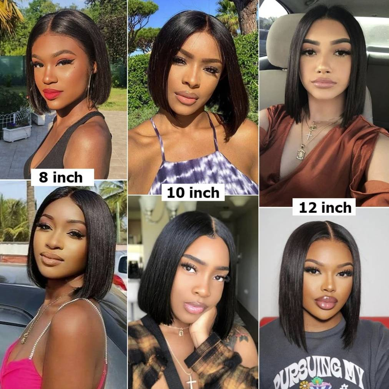 14A Double Drawn 200% Dichte Brasilianische 2*6 Kim Closure Bob Double Drawn Hair Bone Seidige glatte Echthaarperücken_voghion.com