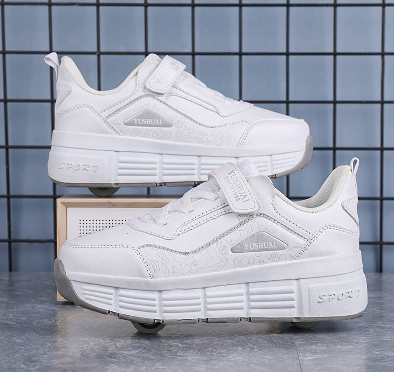Kinder-Runaway-Schuhe Mädchen-Turnschuhe mit automatischer Riemenscheibe Jungen-Kinder-Mutter-Kind-Turnschuhe mit Rollen Erwachsene Doppelrad-Verformungs-Skates_voghion.com