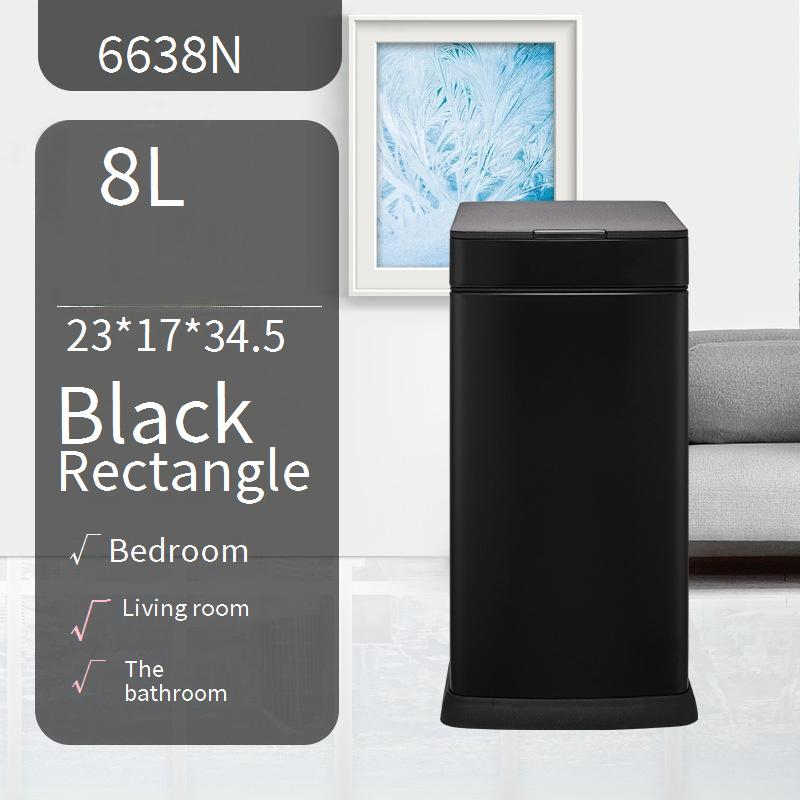 GAOK 8L Rectangular Intelligent Induction Trash Can Household Bathroom Stainless Steel Trash Can 6638N_voghion.com