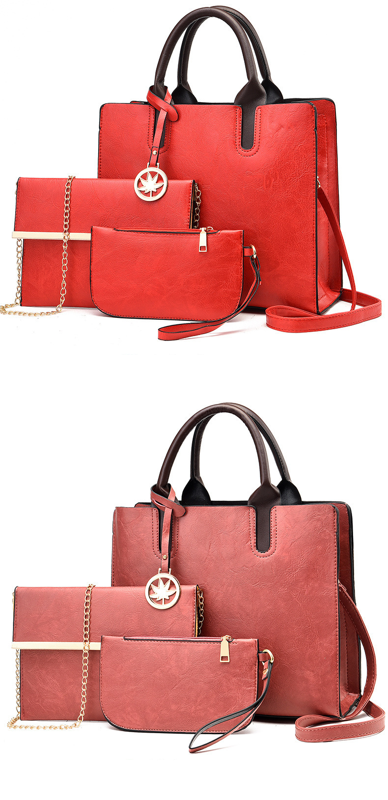 Women's Handbag Stylish Women's Shoulder Bag Large Capacity Three-piece Women's Bag_voghion.com