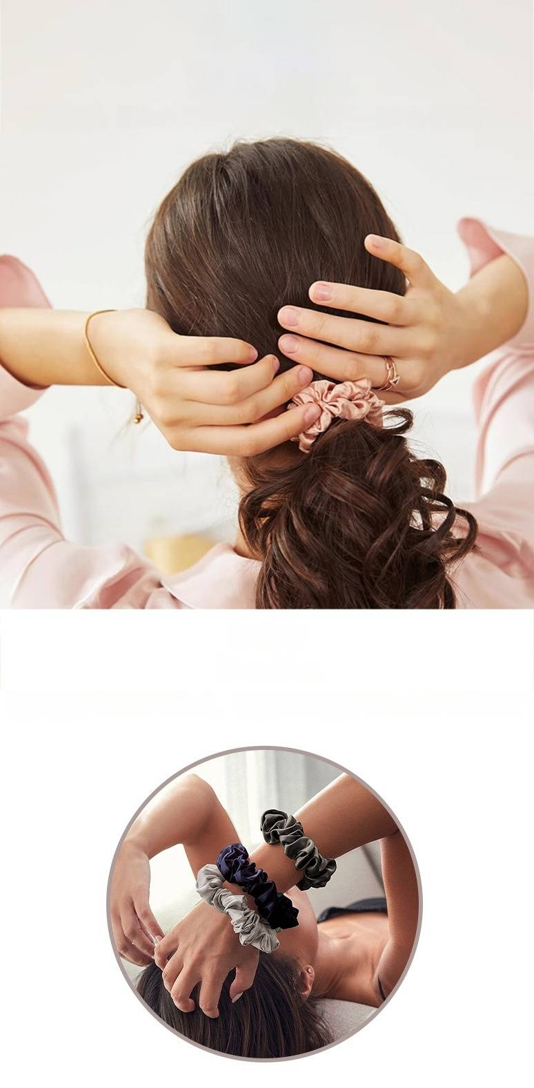 22 Momme 2.5cm Silk Scrunchie (Soft & Snag-Free Perfect For Hair Protection Minimalist & Boho Style Trendy Hair Accessory)_voghion.com