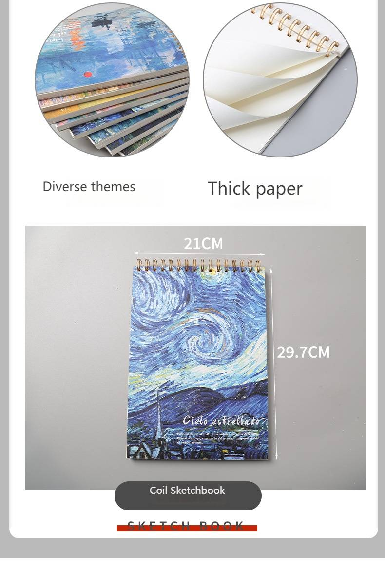 Premium Sketchbook For Artists & Students - Spiral Bound, Thick Paper, 120 GSM, Acid-Free, Ideal For Pencil, Charcoal, Ink - A4 Size_voghion.com
