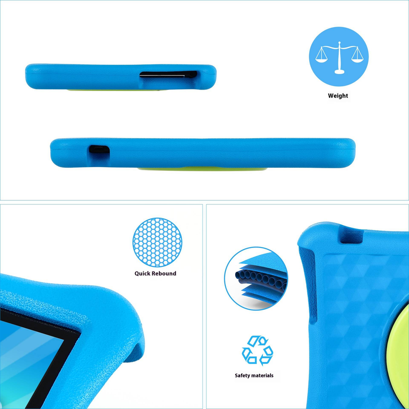 10-Zoll-Android-Lerntablet für Kinder – stoßfester HD-Bildschirm, 64 GB Speicher, Doppelkamera, Bluetooth, GPS, Kindersicherung (Himmelblau/Pink)_voghion.com