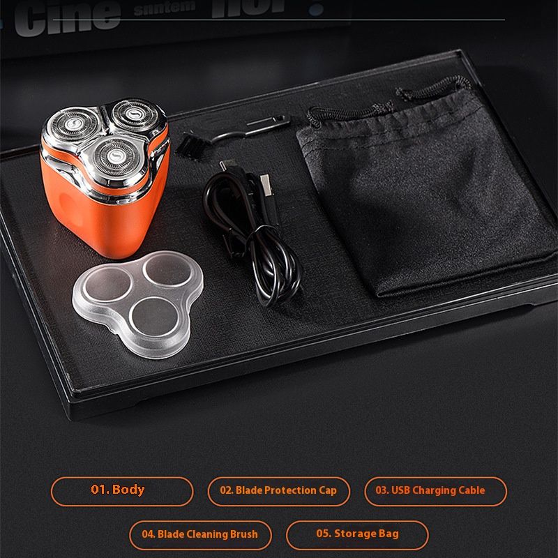 Mini Electric Shaver For Men – 3D Rotary Heads, 60+ Min Runtime, USB Rechargeable & Waterproof, Travel-Friendly (5W Power, 6 Vibrant Colors)_voghion.com