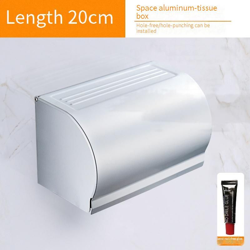 Premium Space Aluminium Toilettenpapierhalter ohne Bohren für das Badezimmer – ovales Design, rostfrei und zur Wandmontage_voghion.com
