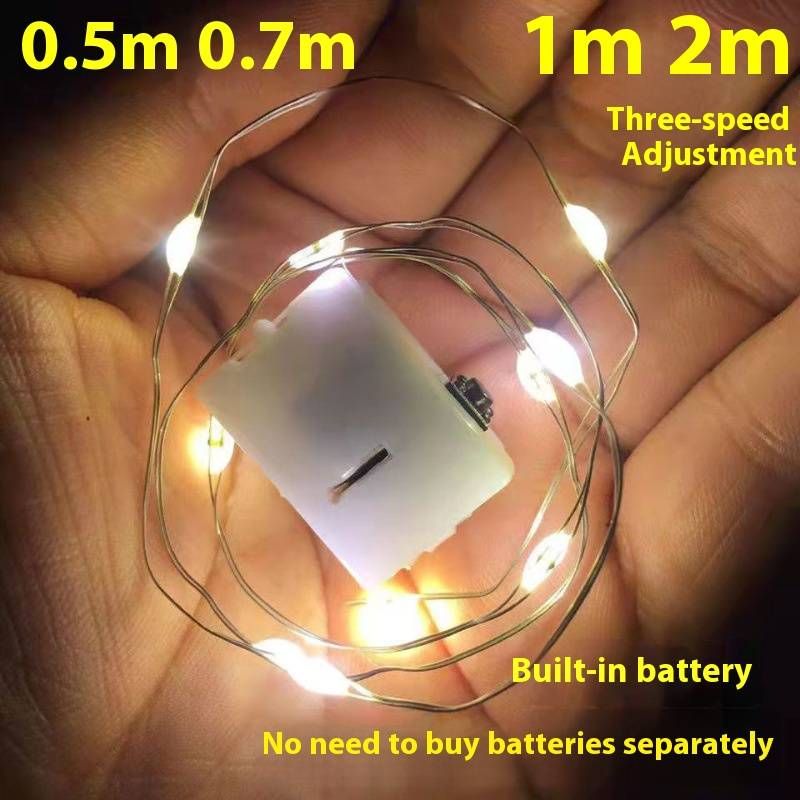 Lucine LED scintillanti a 3 modalità con filo di rame flessibile, mini luci a batteria per decorazioni di matrimoni, Natale e compleanni_voghion.com