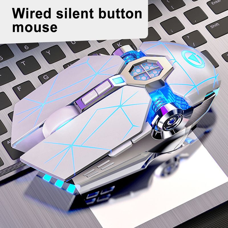 Farfi Wired Mechanical USB 7 Buttons LED Backlit Mute Gaming Mouse Mäuse für PC Laptop_voghion.com