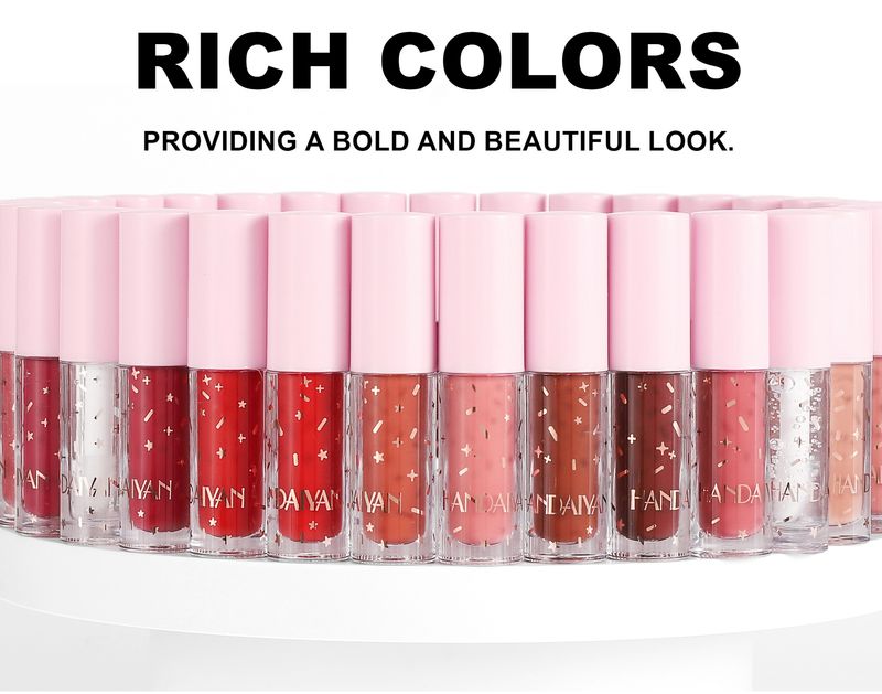 lip glaze suit matte 12-color waterproof non-stick cup non-fading handaiyan lipstick lip gloss makeup_voghion.com