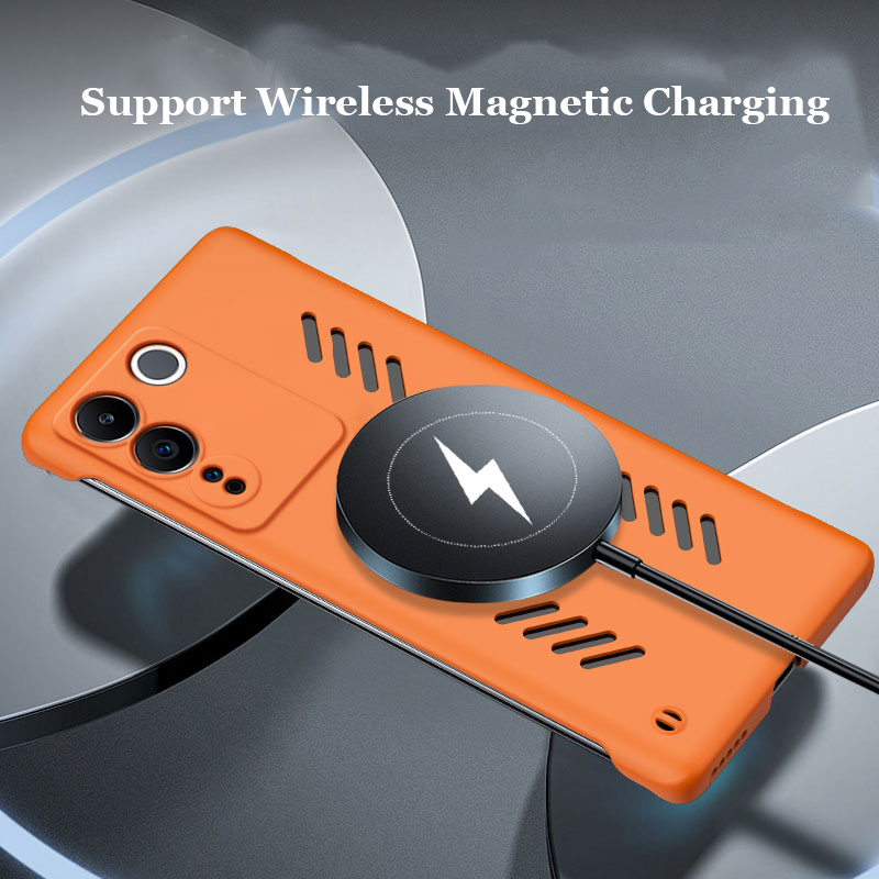 Frameless Grafene Dissipazione del Calore Cassa Del PC Magnetico Per vivo V27 V25 V23 Pro 5G Magsafing Wireless di Ricarica Borsette Copertura_voghion.com