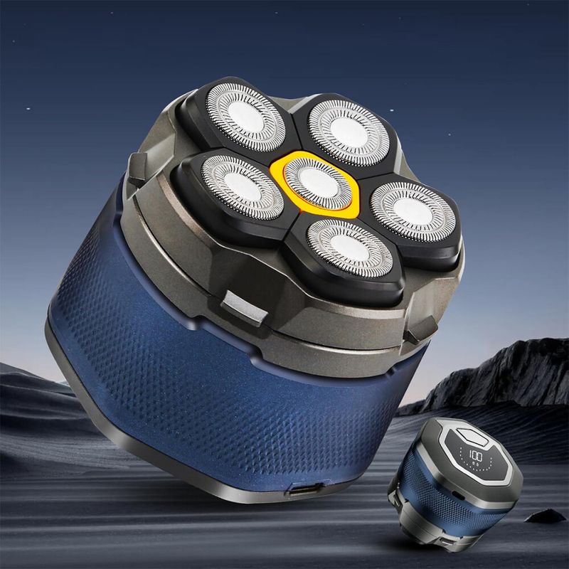 Elektrischer Kopfrasierer für Männer mit Glatze, 6D-Magnetrasierer, nass/trocken, Barthaarschneider_voghion.com