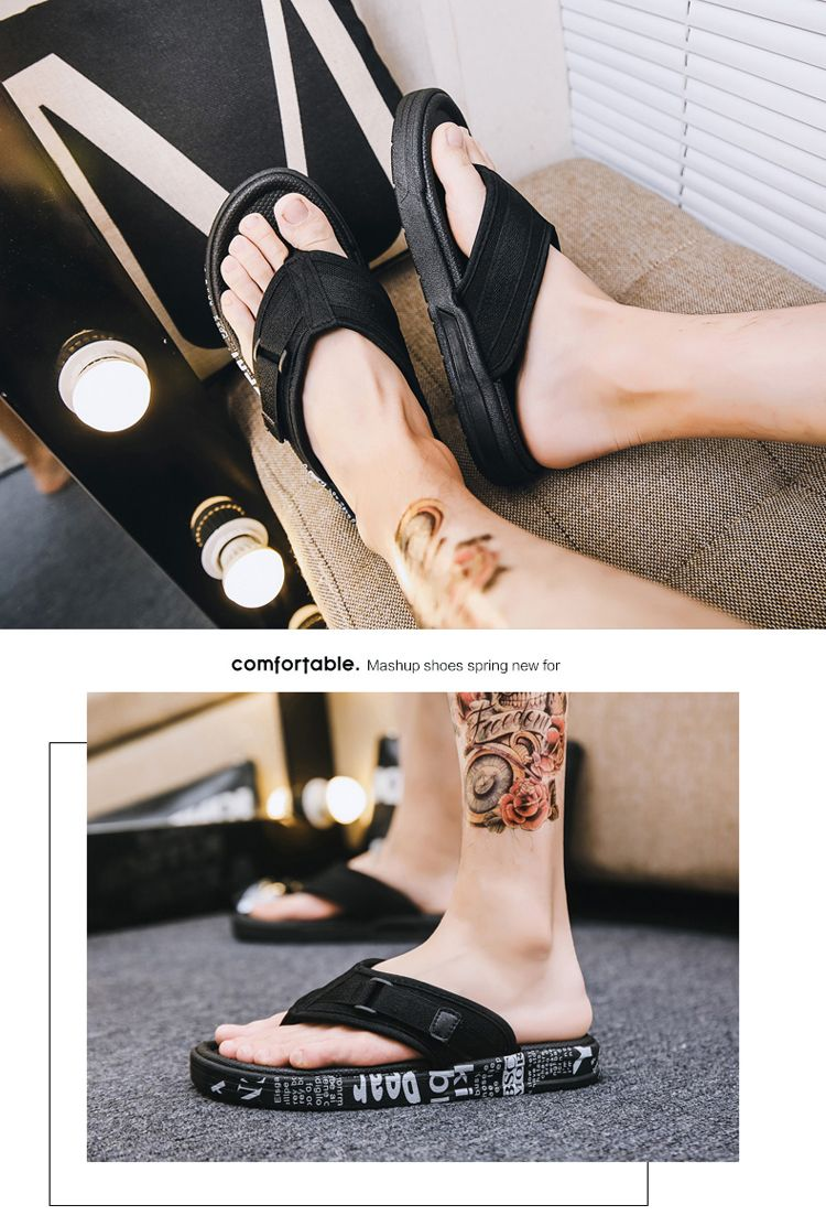 Herren-Flip-Flops, Herrensandalen, modische Kleidung, trendige Sommerschuhe in koreanischer Version, Strandschuhe für den Außenbereich_voghion.com