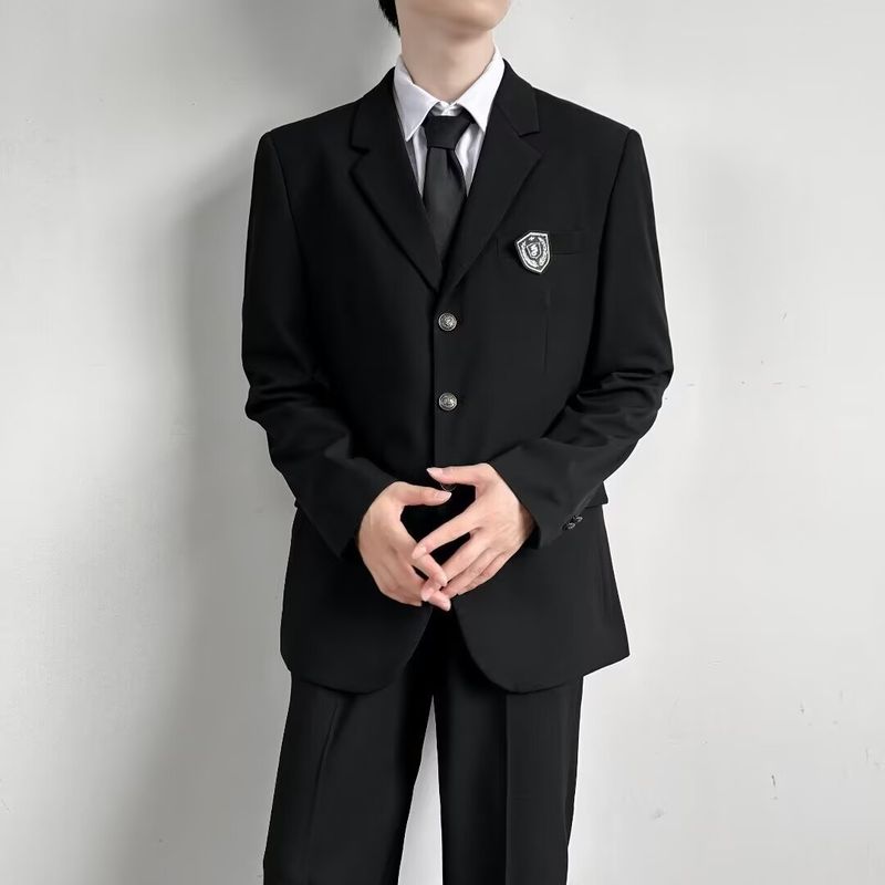Trendy new suit men's top loose jacket men's spring and autumn versatile casual suit uniform_voghion.com