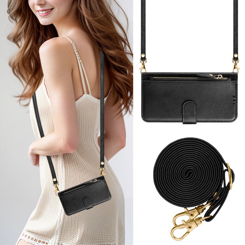 Wireless Charging Leather Zip Wallet Card Phone Case For Sony Xperia VI 2024 10V 5V 1V 5 10 1 IV Lanyard Purse Flip_voghion.com