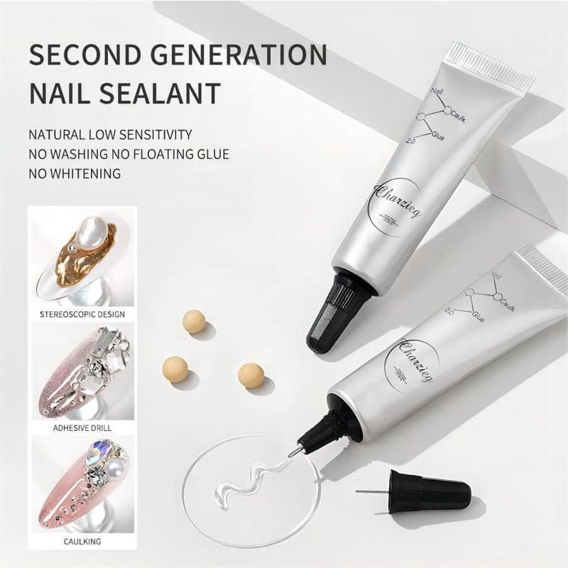 Nagelkleber, 15 g, Dichtungskleber, Nailart, waschfreier, klebriger Diamantkleber, nicht fließend, Phototherapie, waschfrei, stark klebriger Diamantkleber, speziell, superstark_voghion.com
