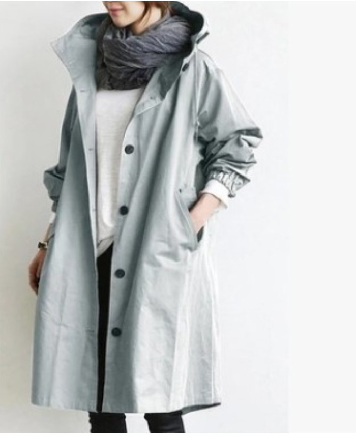 Trench casual da donna; nuovo capospalla lungo con maniche lunghe che stringe la vita._voghion.com