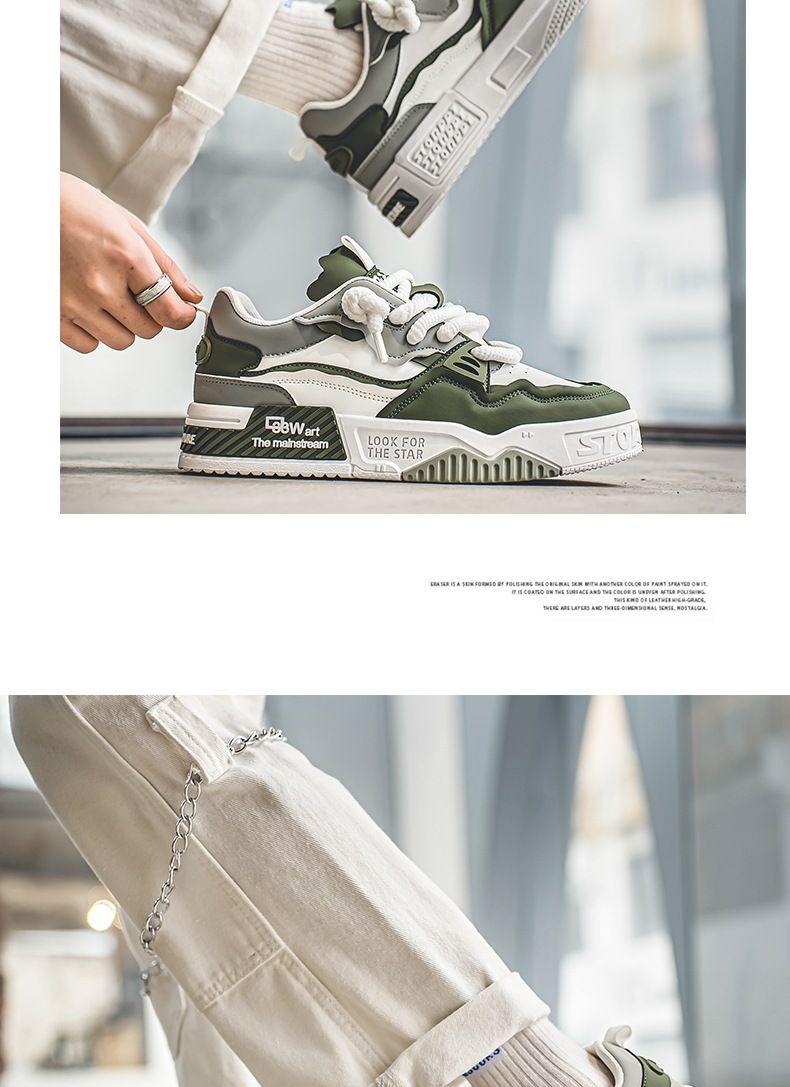 New casual flat shoes with thick soles non-slip youth sports shoes_voghion.com