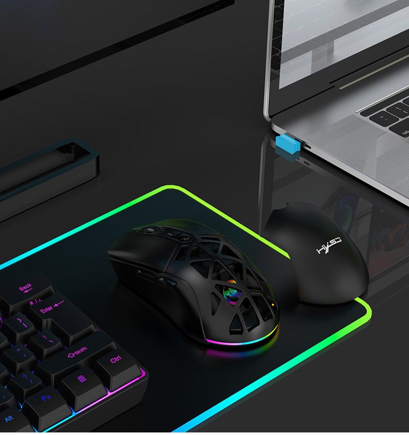 T26 Dual-Mode-Funkmaus RGB-Hintergrundbeleuchtung Aufladen Aushöhlen Austauschbare Rückseite Gaming Büro Computer Laptop_voghion.com
