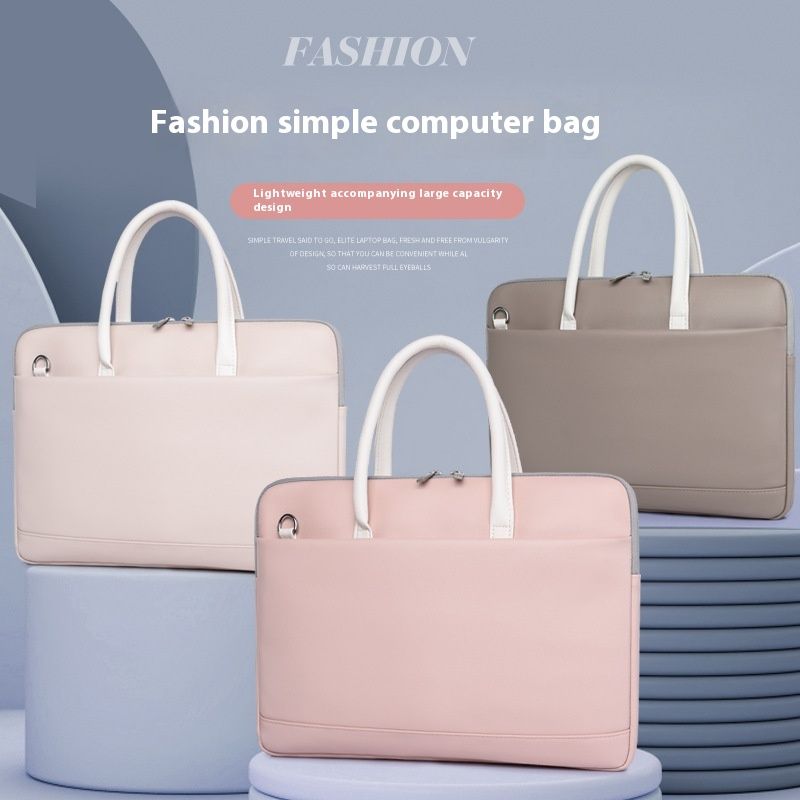 Laptoptasch fir Fraen Einfach Schëllertasch Stockfest a Waasserbeständeg Dënn 13,3 Zoll 16 Zoll Laptoptasch_voghion.com