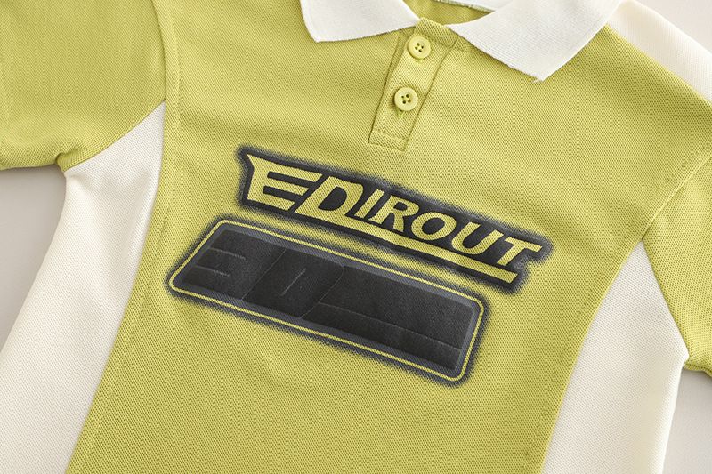 Kinderkleidung Sommeranzug Modischer Buchstabenknopf Farblich passender Kurzarm-Zweiteiler für Jungen und Babys_voghion.com