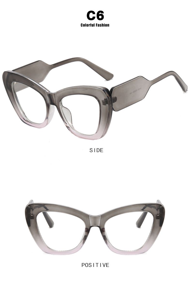 Women's Glasses Cat's Eye Color Matching Plain Glasses New Ins Internet Celebrity Same Glasses Frame Anti Blue Light Glasses Frame_voghion.com