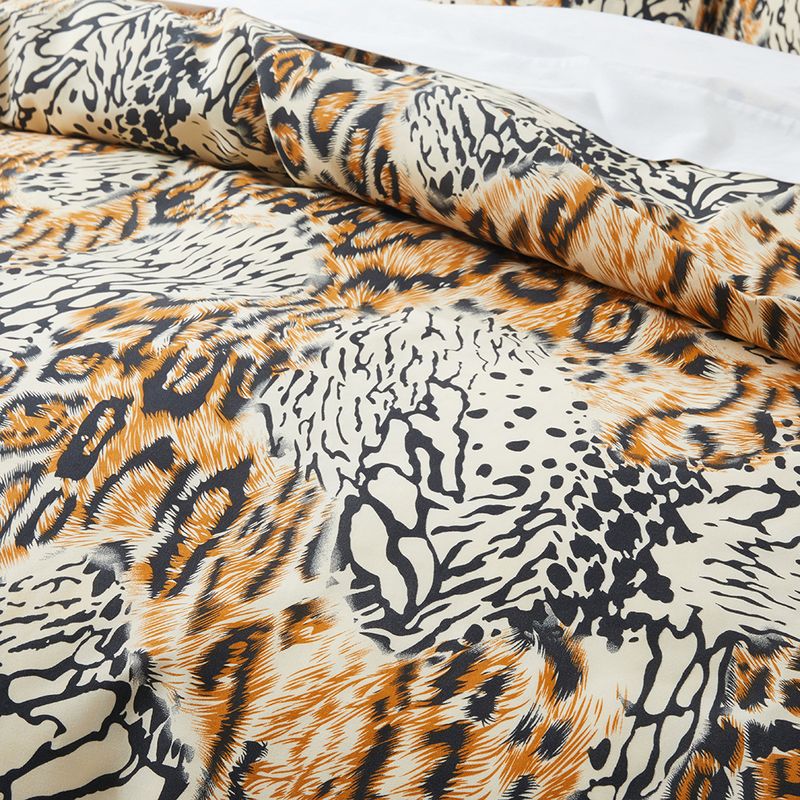 Housse de couette de luxe motif tigre, léopard et girafe, ensemble de literie trois pièces en polyester doux_voghion.com