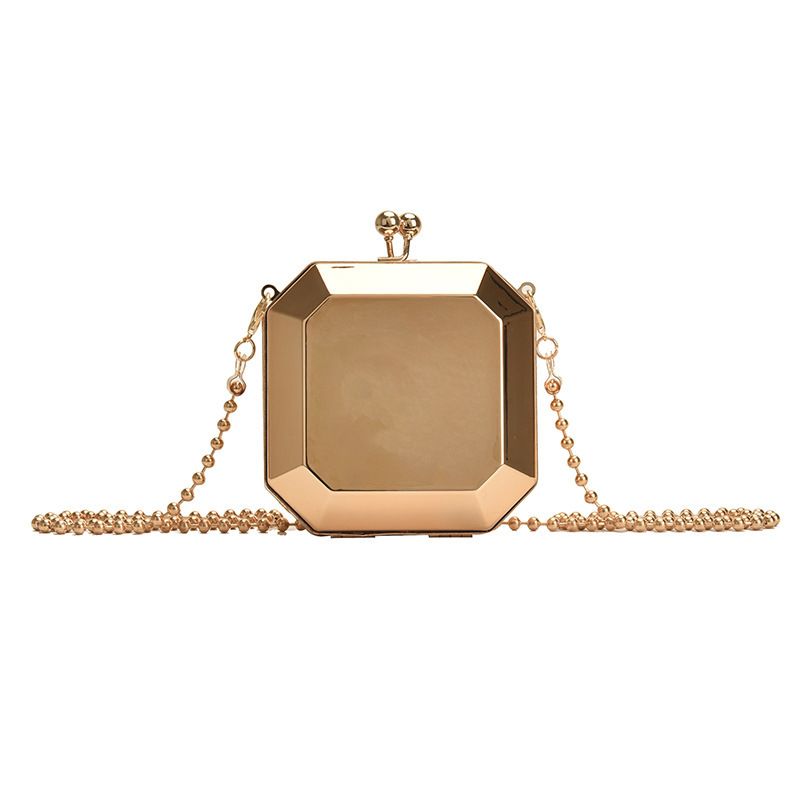 Borsa a tracolla piccola, semplice e alla moda, con tracolla a catena, per donna, con specchio quadrato, nuova, stile styling box_voghion.com